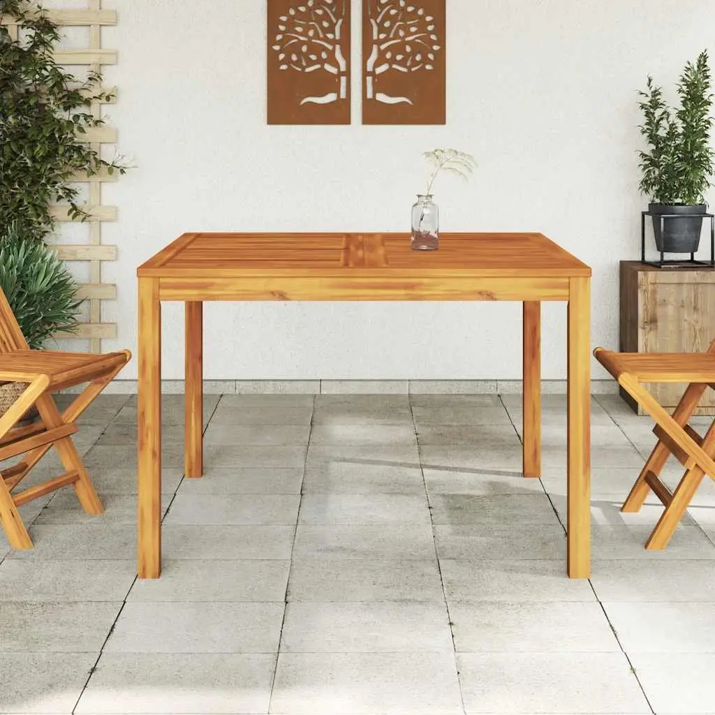 Garden Dining Table Solid Acacia Wood Square 110x110x75cm Brown Outdoor Patio Furniture