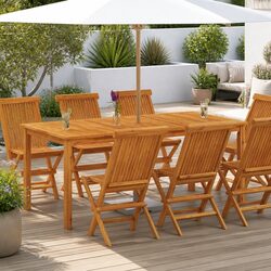Outdoor Dining Table 180x90x75cm Garden Furniture Brown Solid Wood Acacia