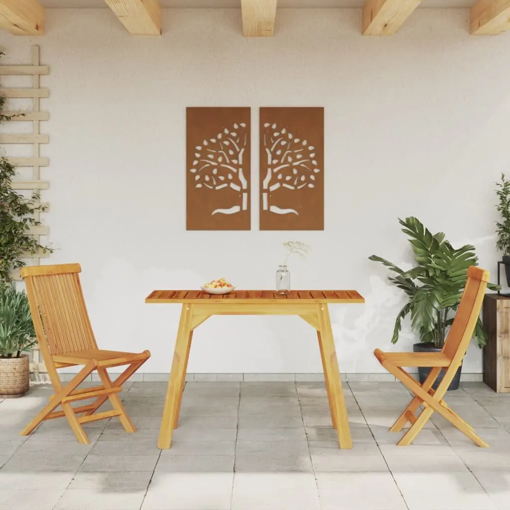 Outdoor Dining Table Solid Wood Acacia Brown 110x56x75cm