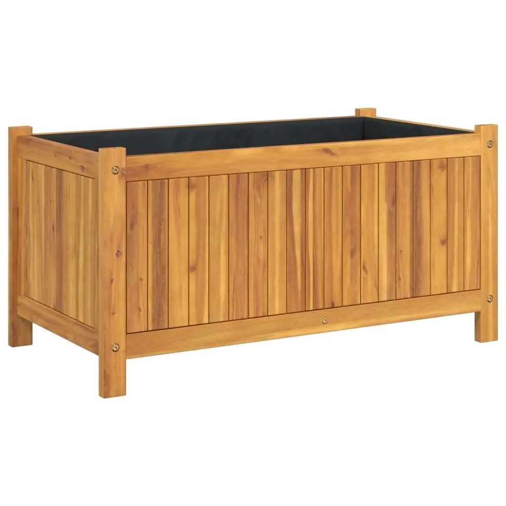 Wooden Garden Planter Box Solid Acacia Wood Outdoor Flower Pot 80x42x40 cm Brown