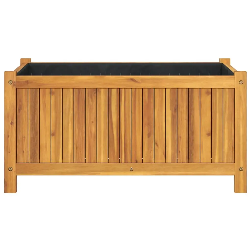 Wooden Garden Planter Box Solid Acacia Wood Outdoor Flower Pot 80x42x40 cm Brown