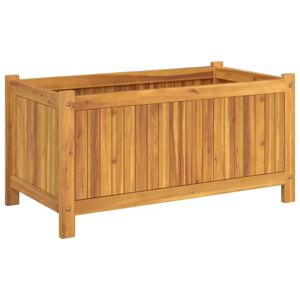 Wooden Garden Planter Box Solid Acacia Wood Outdoor Flower Pot 80x42x40 cm Brown