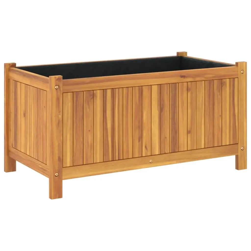 Wooden Garden Planter Box Solid Acacia Wood Outdoor Flower Pot 80x42x40 cm Brown