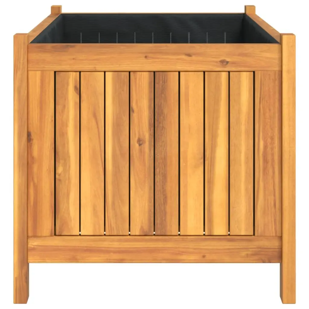 Wooden Garden Planter Box Solid Acacia Wood Outdoor Flower Pot 80x42x40 cm Brown