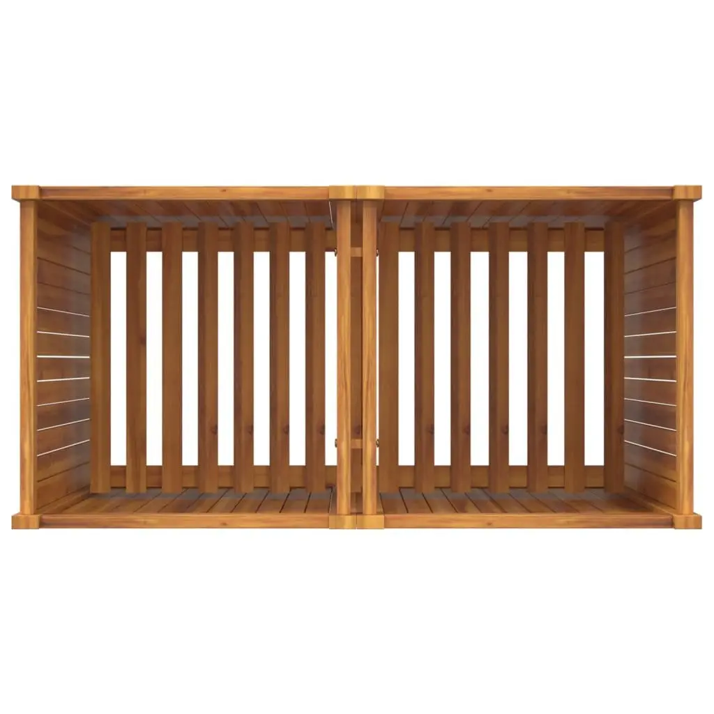 Garden Planter Box Wooden Acacia Brown Outdoor Patio Balcony Decor