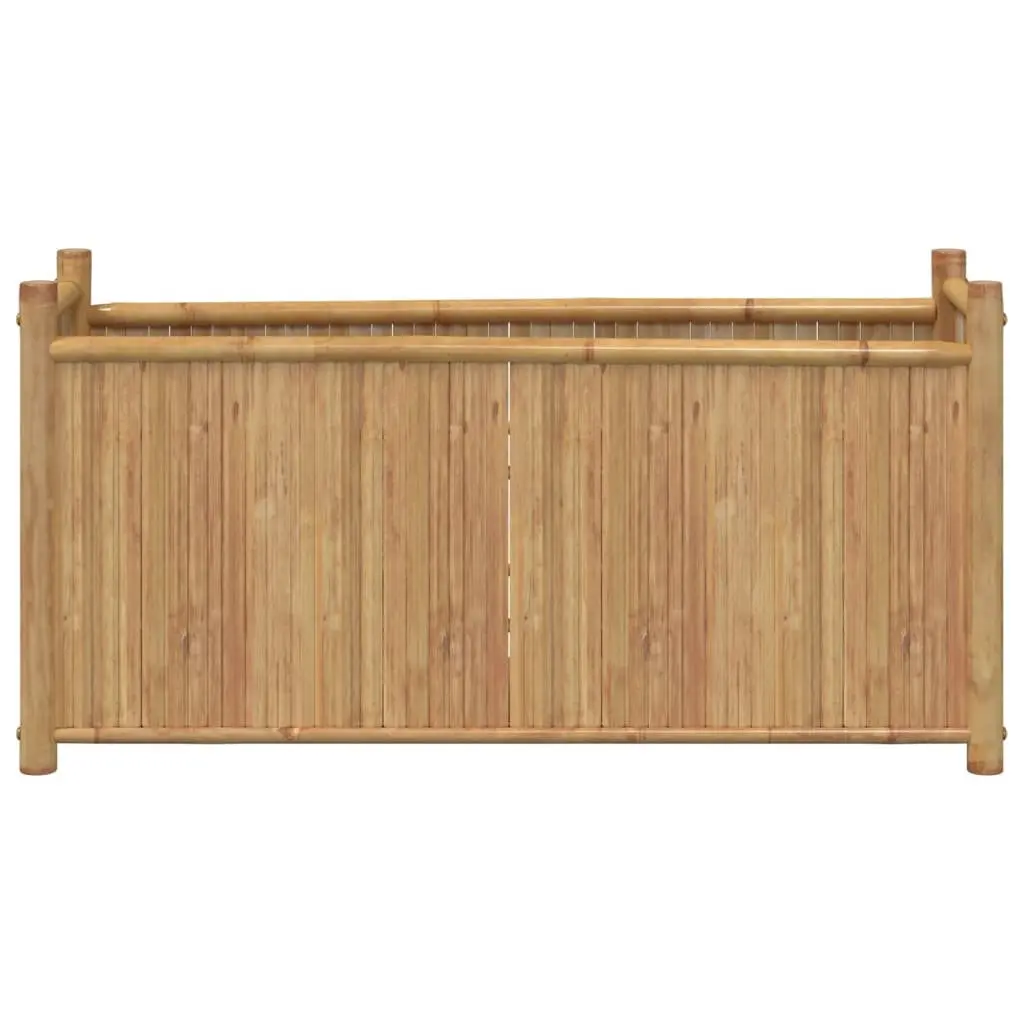Bamboo Planter Box Raised Bed 100x30x50cm Brown Outdoor Garden Flowers Vegetables
