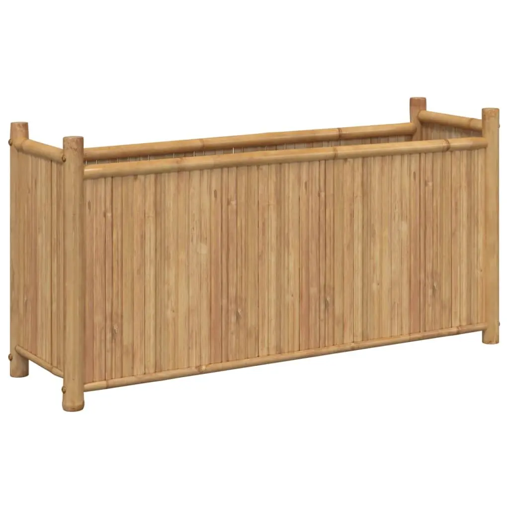 Bamboo Planter Box Raised Bed 100x30x50cm Brown Outdoor Garden Flowers Vegetables