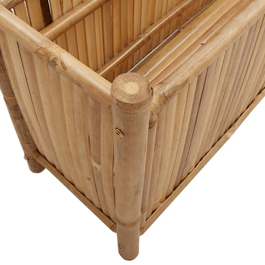 Bamboo Planter Box Raised Bed 100x30x50cm Brown Outdoor Garden Flowers Vegetables