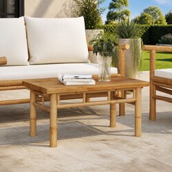 Coffee Table 70x40x35 cm Bamboo Brown Slat Design Indoor Outdoor Accent