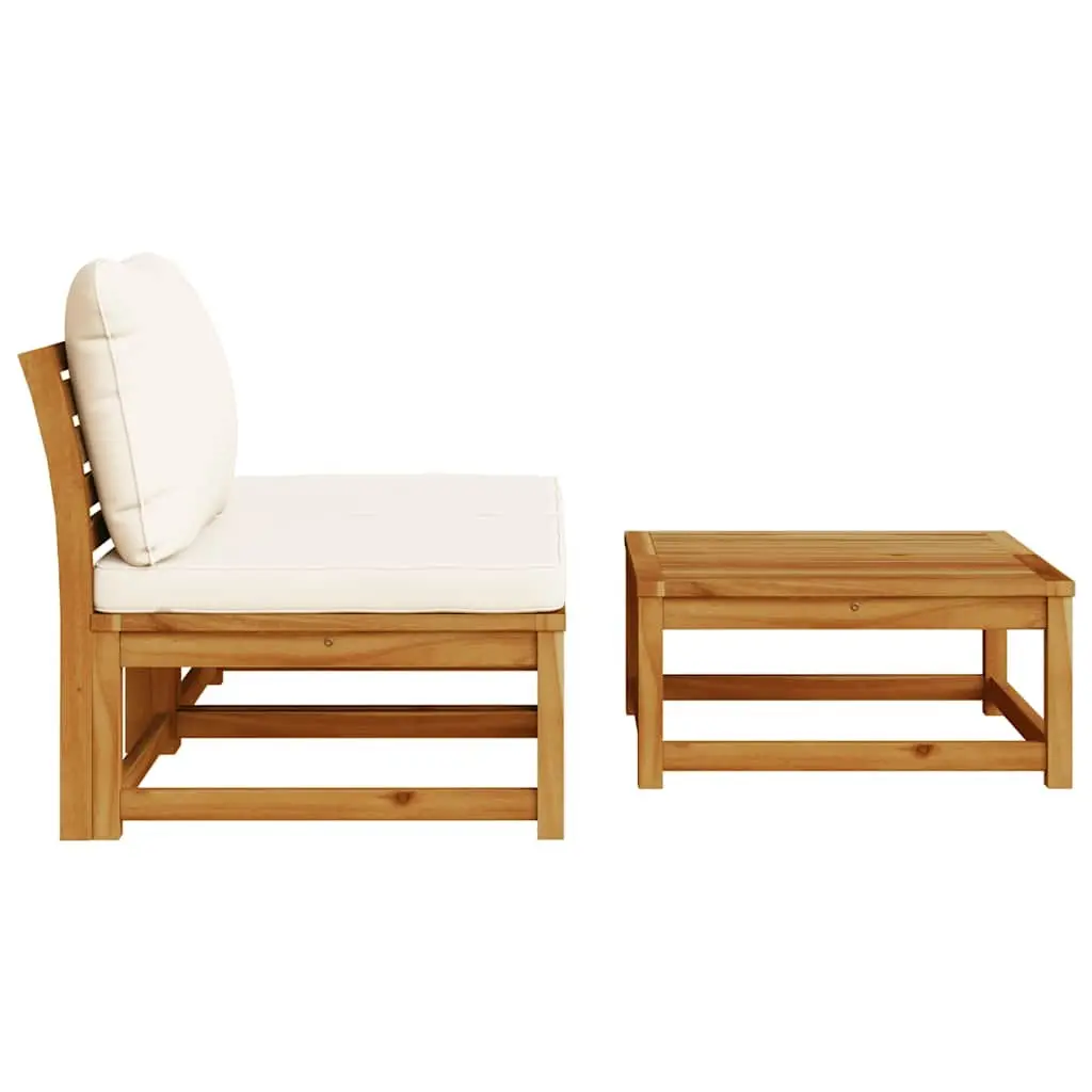 Outdoor Sectional Sofa Set 3 Piece Garden Lounge Furniture with Cushions Brown