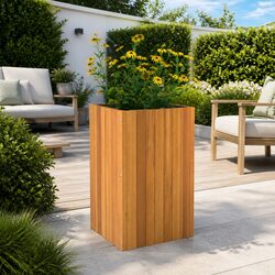 Wooden Garden Planter Box 35x35x60 cm Solid Acacia Flower Pot Raised Bed