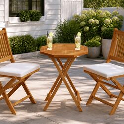 Octagonal Wooden Table Top 60x60cm Solid Teak Garden Dining Replacement Parasol
