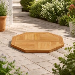Octagonal Wooden Table Top 60x60cm Solid Teak Garden Dining Replacement Parasol