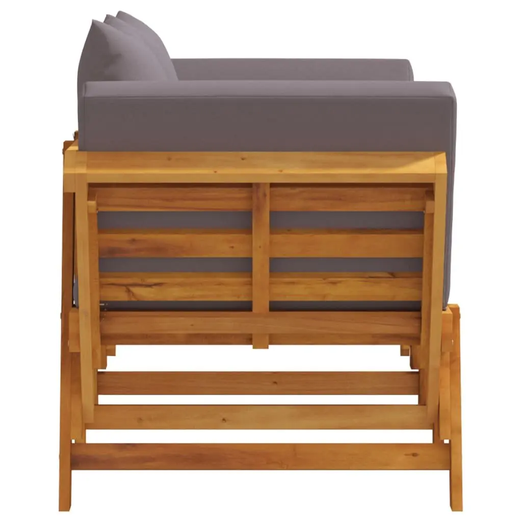 Garden Bench 2-in-1 Convertible Day Bed Solid Acacia Wood Outdoor Seat Brown