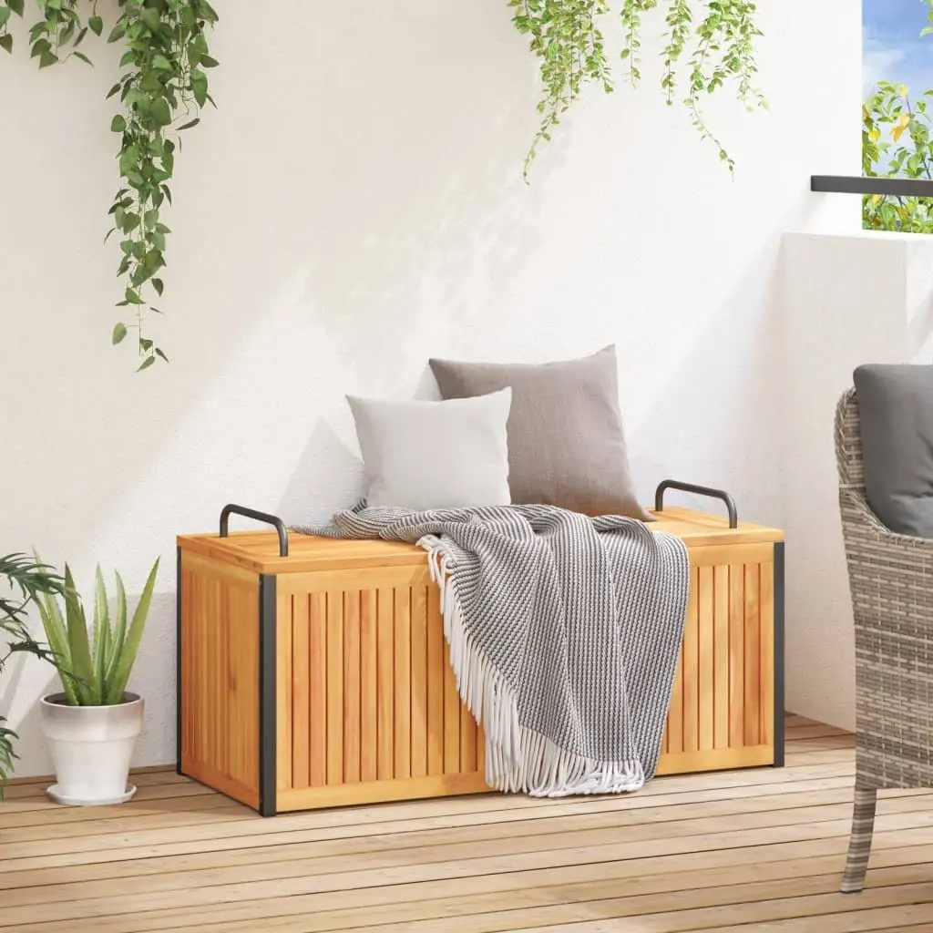 Outdoor Cushion Storage Box 110x45x42/53cm Garden Patio Solid Wood Acacia