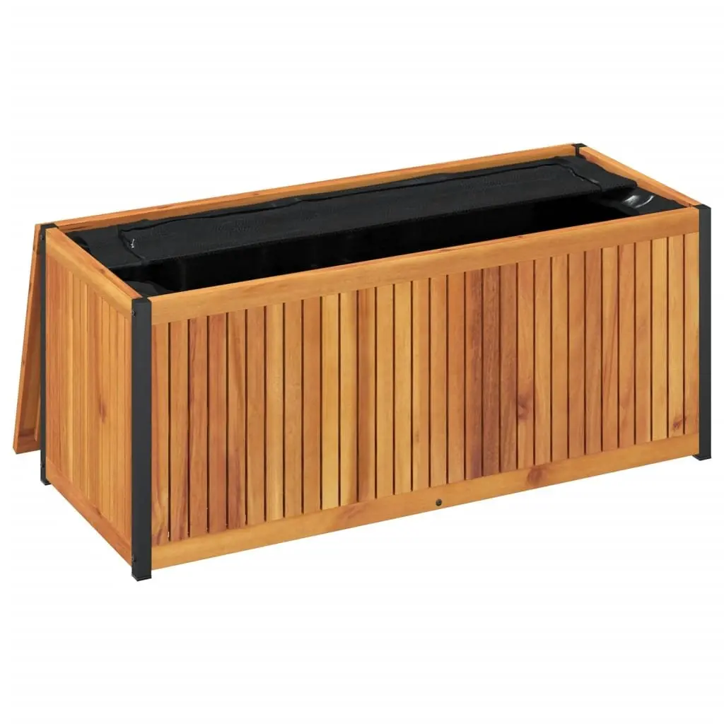 Outdoor Cushion Storage Box 110x45x42/53cm Garden Patio Solid Wood Acacia
