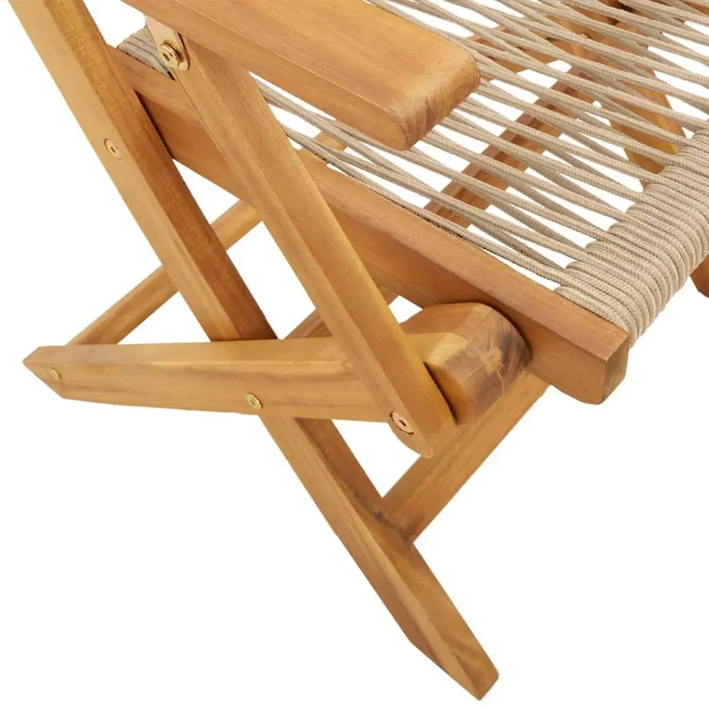 Garden Chairs 2 Pcs Beige Outdoor Seating Acacia Wood Folding Portable Design