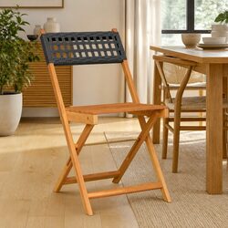 Bistro Chairs Set 2 pcs Black Outdoor Seating Foldable Garden Patio Furniture