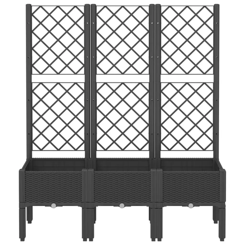 Garden Planter with Trellis Integrated Support 120x40x142cm Black