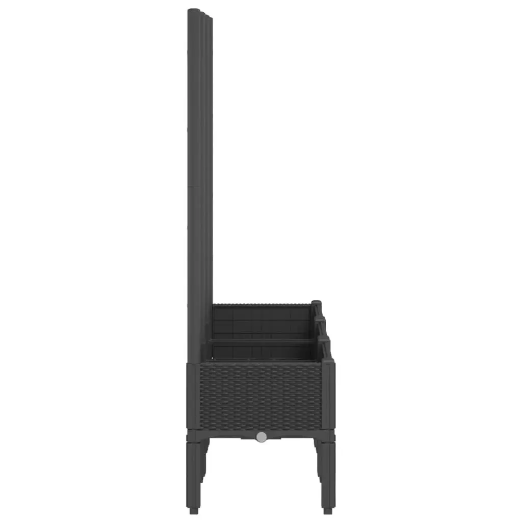 Garden Planter with Trellis Integrated Support 120x40x142cm Black