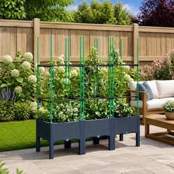 Garden Planter with Trellis Support Climbing Plants Outdoor Patio Flowers