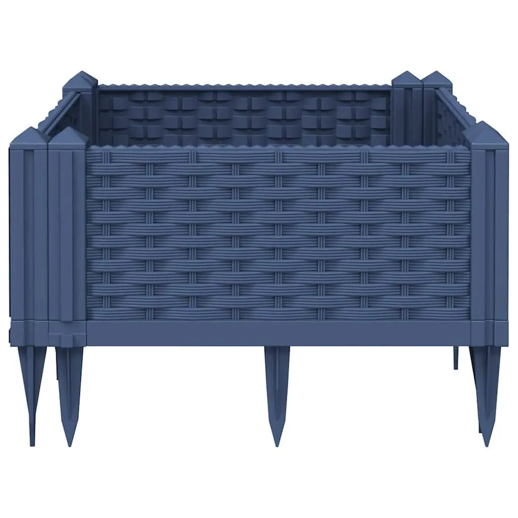 Garden Planter Modular Raised Bed Rattan Look 42.5x42.5x28.5cm Grey