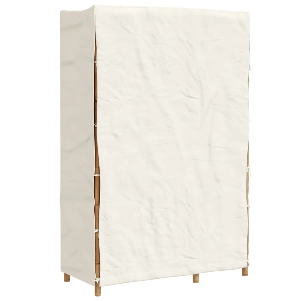 Bamboo Wardrobe Cupboard Brown 110x45x170cm Clothes Organiser Storage Cabinet