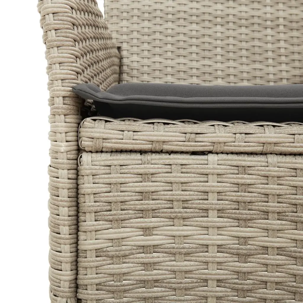 Outdoor Garden Chairs with Cushions 2 pcs Grey PE Rattan Patio Seating