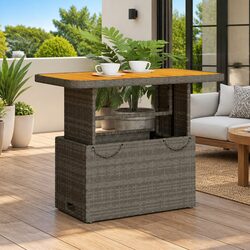 Garden Table 90x55x71 cm Outdoor Patio Furniture Coffee Dining Grey