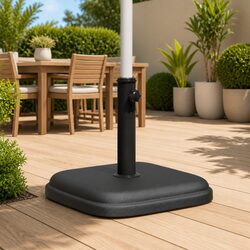 Square Parasol Base for Ø32/35/38 mm Poles 11 kg Concrete Filled Outdoor
