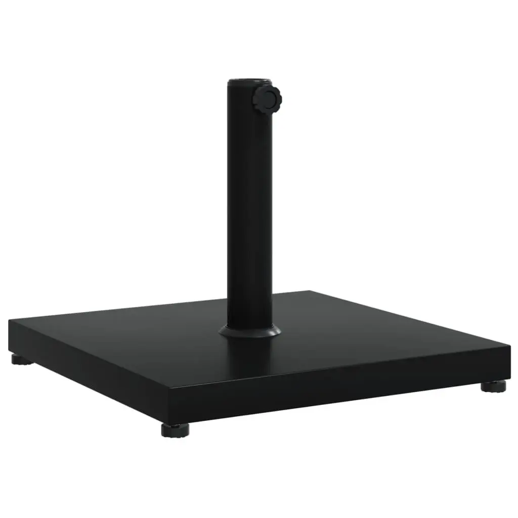 Square Parasol Base Steel Shell Concrete Filled 18kg Compatible with 32mm 38mm 48mm Poles Black