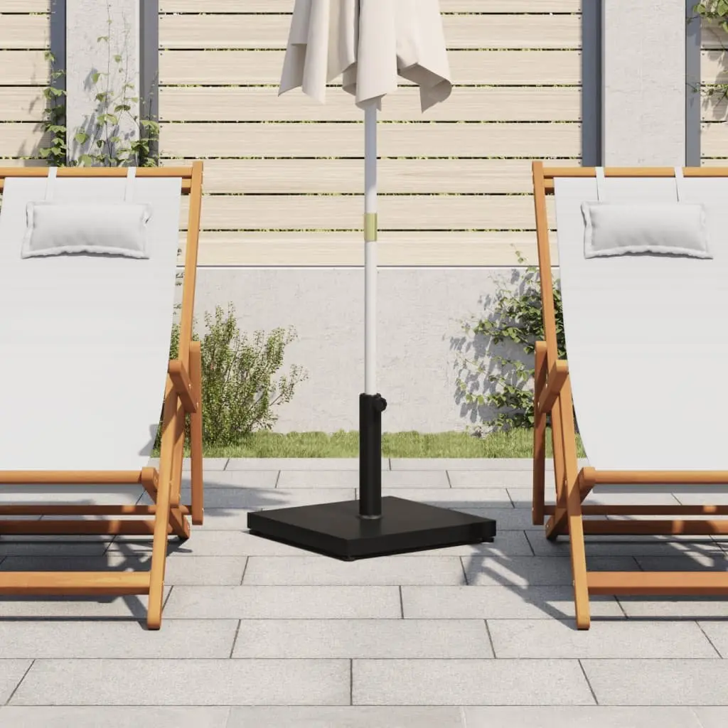 Square Parasol Base Steel Shell Concrete Filled 18kg Compatible with 32mm 38mm 48mm Poles Black