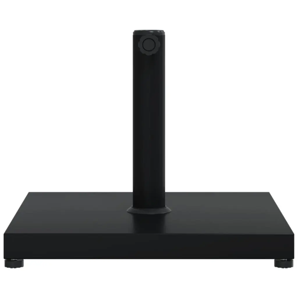 Square Parasol Base Steel Shell Concrete Filled 18kg Compatible with 32mm 38mm 48mm Poles Black