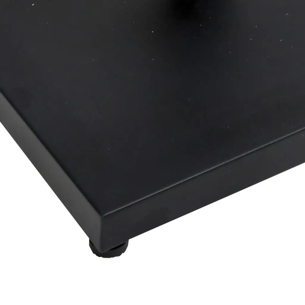 Square Parasol Base Steel Shell Concrete Filled 18kg Compatible with 32mm 38mm 48mm Poles Black