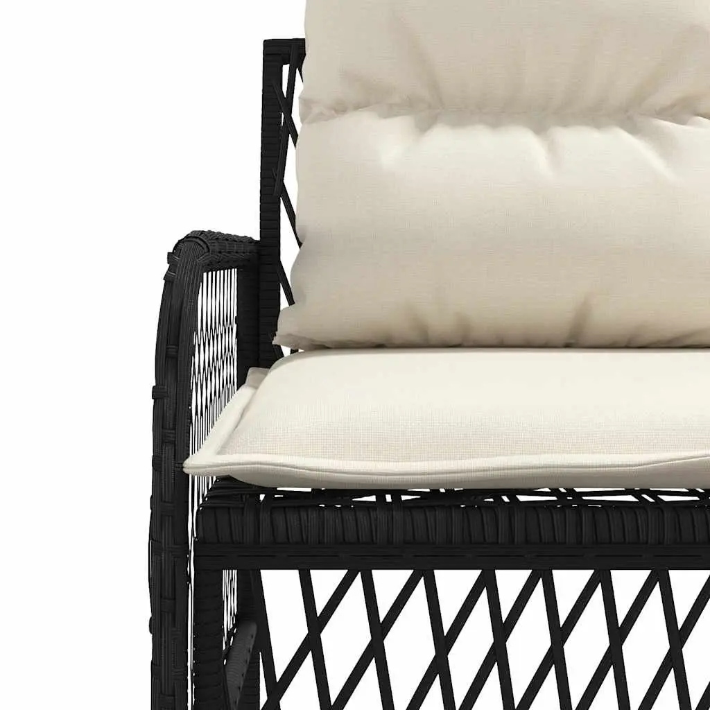 2 Piece Garden Sofa Set with Cushions Black Outdoor Patio Furniture