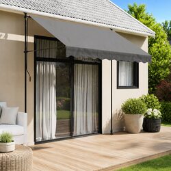 Retractable Awning Anthracite 250x150 cm Patio Door Window Shade Crank Handle
