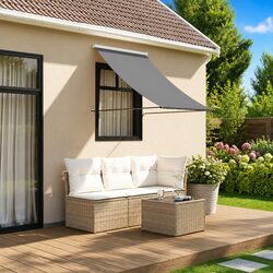 Retractable Awning Anthracite 150x150 cm Patio Window Door Shade Outdoor Living