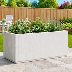 Garden Planter White 80x36x35 cm Outdoor Patio Flower Plant Pot Container