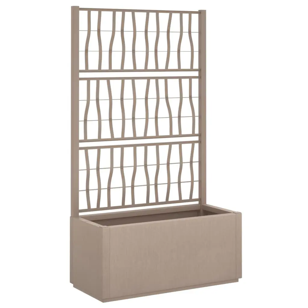 Garden Planter with Trellis Integrated Support Brown Polypropylene 80 x 36 x 140 cm