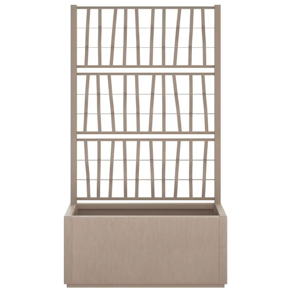 Garden Planter with Trellis Integrated Support Brown Polypropylene 80 x 36 x 140 cm