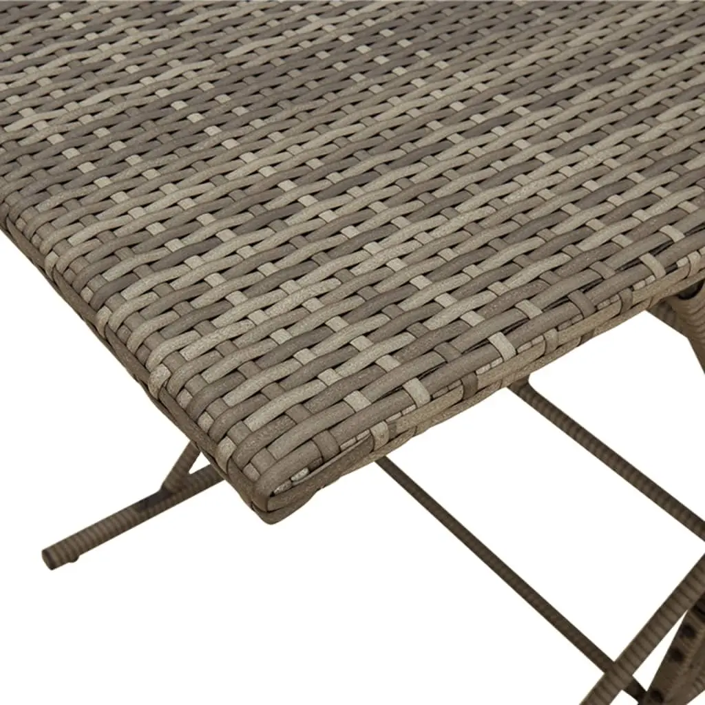 7 Piece Garden Dining Set with Cushions Grey Poly Rattan Outdoor Furniture