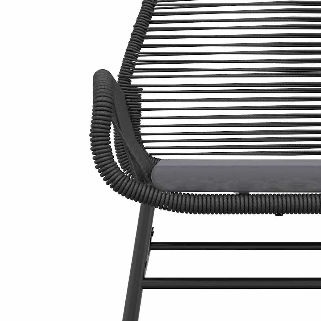 Garden Chairs 2 pcs with Cushions Black Outdoor Seating Poly Rattan Patio