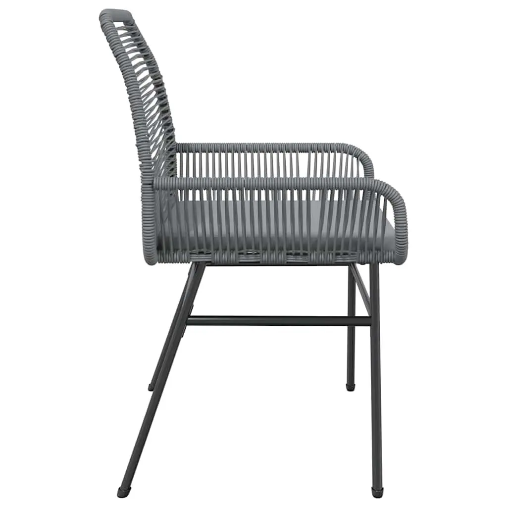 Outdoor Garden Chairs Set 2 pcs with Cushions Grey Poly Rattan Seating