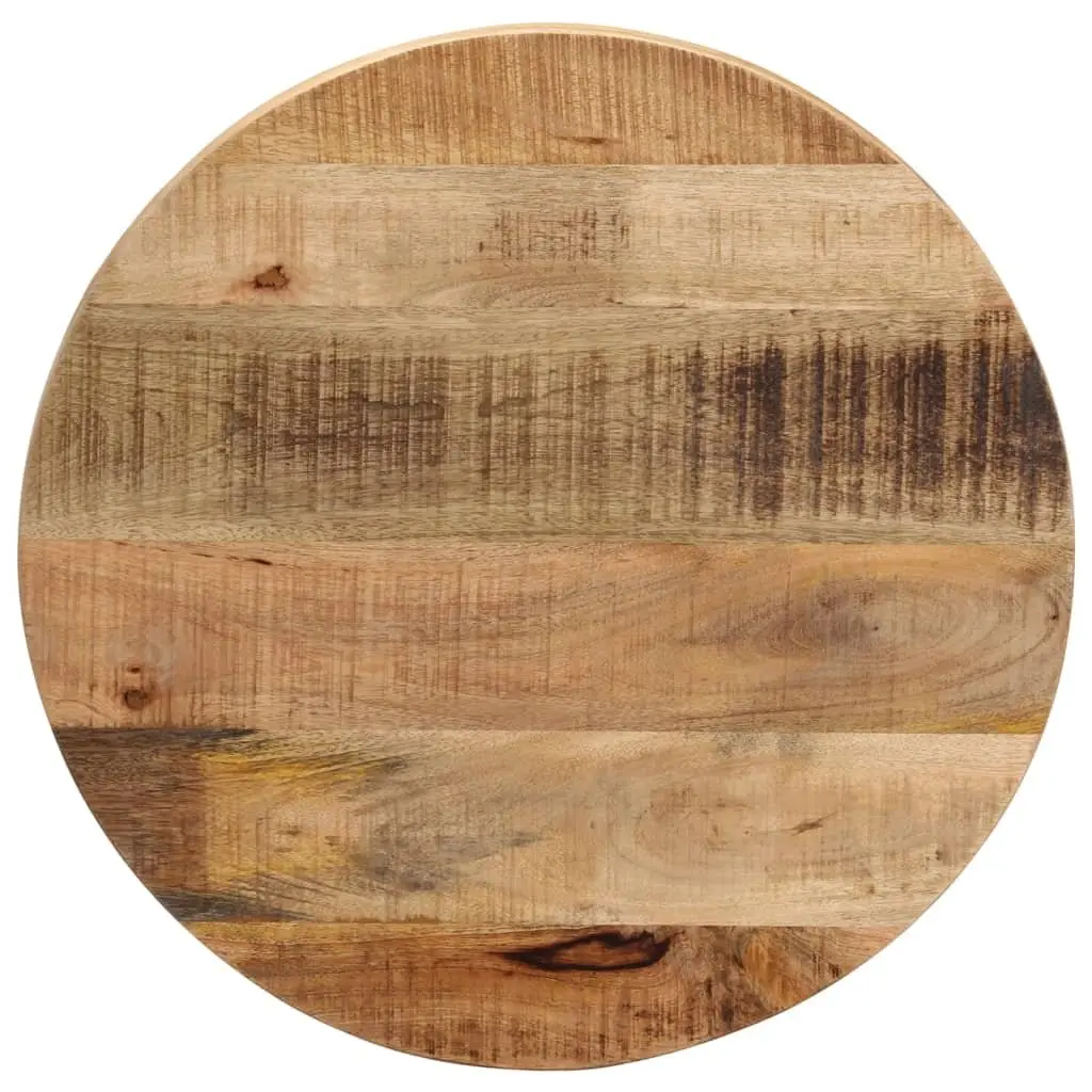 Round Wooden Table Top 50cm Diameter Solid Mango Wood Rustic Brown Tabletop