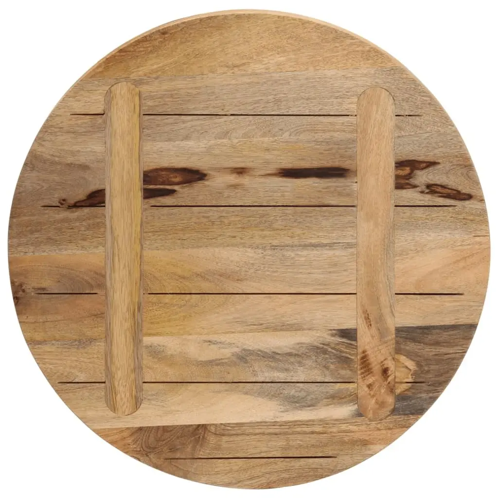 Round Wooden Table Top 60cm Diameter Solid Mango Wood Rustic Tabletop
