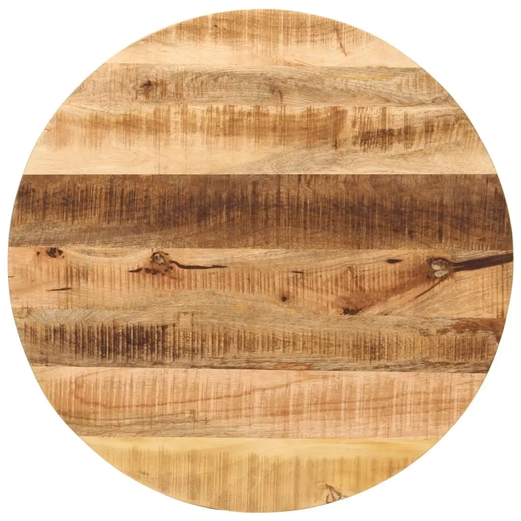 Round Wooden Table Top Ø 70cm Solid Mango Wood Rustic Dining Furniture