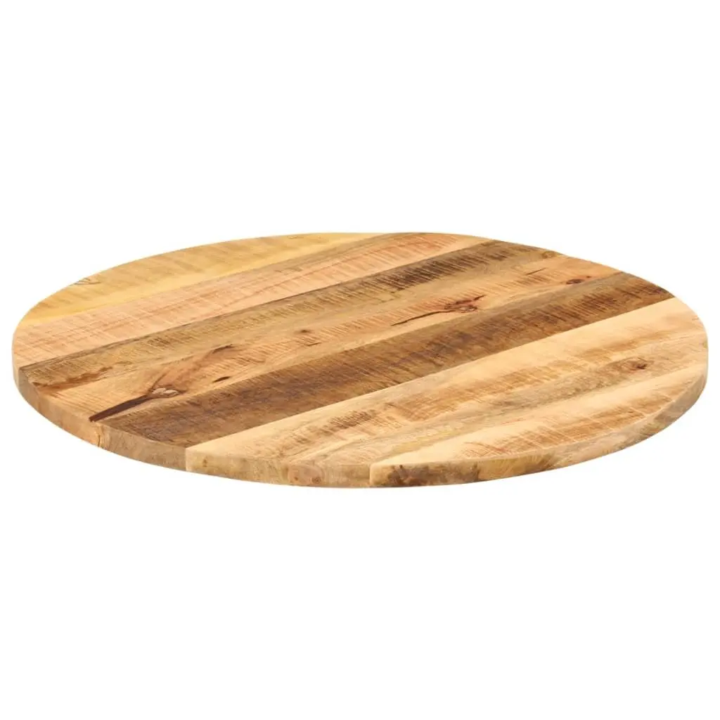 Round Wooden Table Top Ø 70cm Solid Mango Wood Rustic Dining Furniture