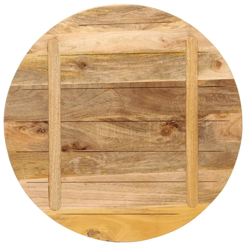 Round Wooden Table Top Ø 70cm Solid Mango Wood Rustic Dining Furniture