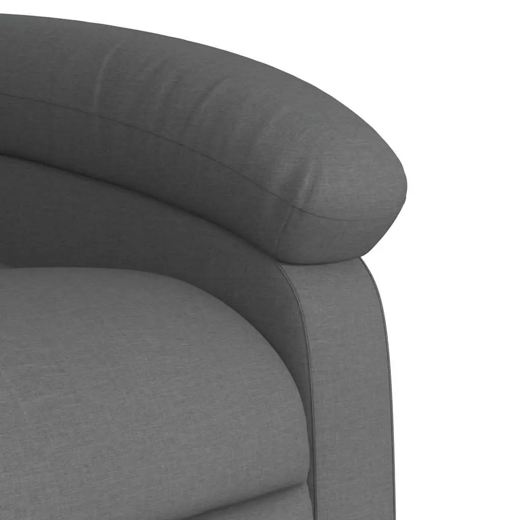 Massage Recliner Chair Manual Recline Vibration 135 Degrees Grey Fabric