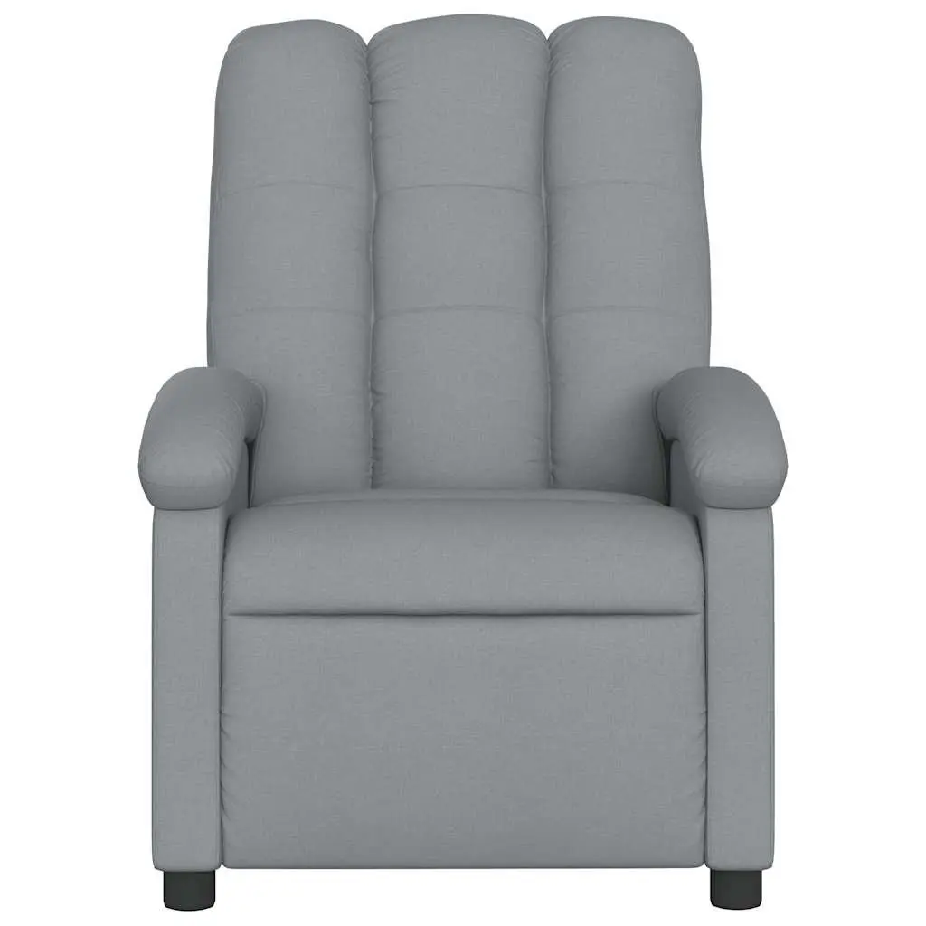 Massage Recliner Chair Manual Recline 6 Vibration Points Light Grey Fabric